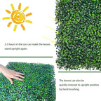 ODTORY Artificial Grass Wall Panels:16" X 12" 6P UV-Anti Greenery Boxwood - Image 4