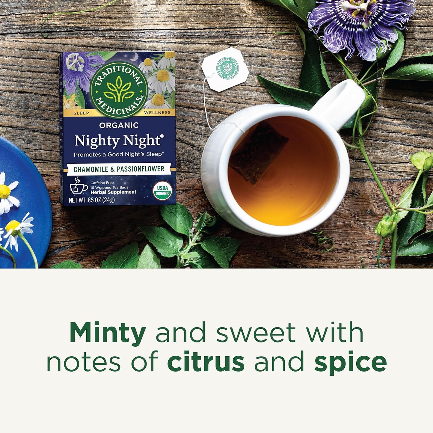 Traditional Medicinals Organic Nighty Night Tea, 16 Tea Bags (Pack of 1)
