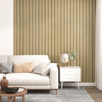 Brown 3D Wood Wall Panels Peel and Stick Fluted Wall Slat Panels 23.6"x197" - Image 7