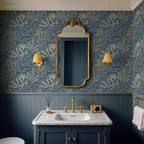 Safiyya Blue Vintage Floral Wallpaper Peel and Stick Contact Paper 17.3" x - Image 2