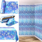 Kochorie 100 Ft x 54 Inch Iridescent Winter Snowflake Tablecloth Roll by Kochorie