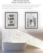 iHery Premium Natural Black OAK Wood 12x16in You Look So Good Trendy - Image 3