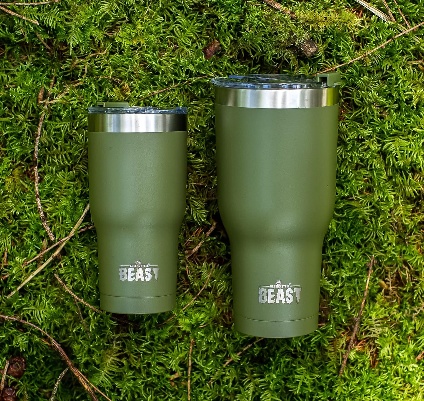 Beast 30 oz Tumbler Stainless Steel Vacuum Insulated Coffee Ice Cup Double Wall Travel Flask (Army Green)