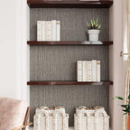 VEELIKE Truffle Brown Grasscloth Peel and Stick Wallpaper Faux Woven Grasscloth - Image 6
