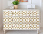FLFK Wallpaper Border Gold and White Patterns Peel and Stick Wall Border Self - Image 6