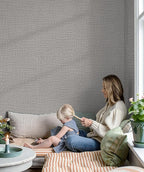 Guvana Grasscloth Peel and Stick Wallpaper Grey Textured Contact Paper Modern - Image 2