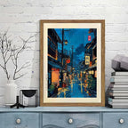 Framed Japanese Wall Art, Asian Tokyo Tea House Canvas Wall Decor Painting - Image 2