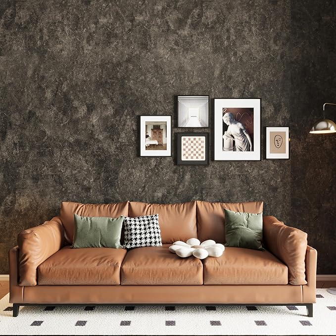 3yecao 48"×354" Big Roll Large Size Dark Brown Tan Grey Concrete Wallpaper Peel - Image 3