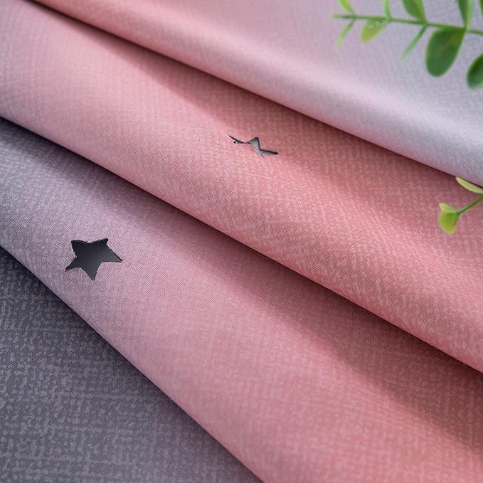 XiDi Curtains for Bedroom Decor, Rainbow Pink-Grey-34-45 - Image 5