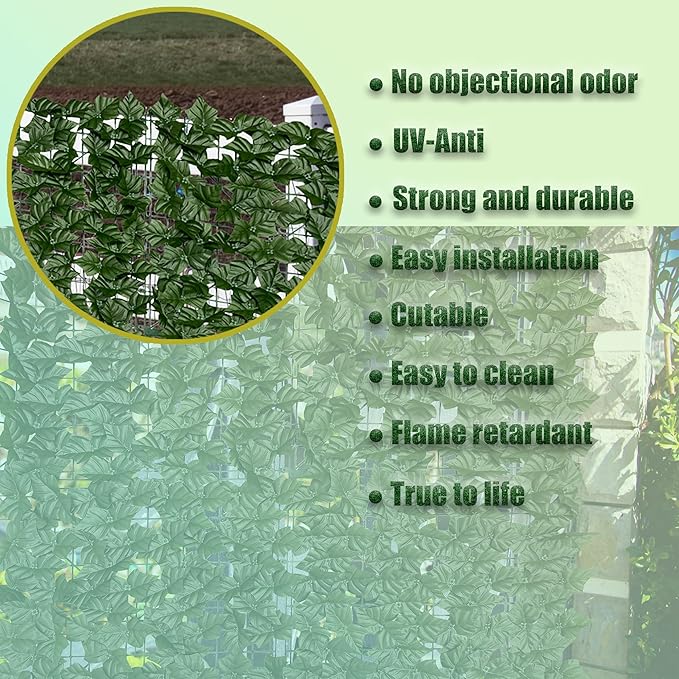 Artificial Ivy Privacy Fence Screen, Garden Greenery Decor - Image 3