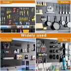 Peg Board, 8 Pack Black Peg Board Panels, 60lbs Load Capacity Each, Pegboard - Image 7