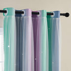 XiDi Curtains for Bedroom Decor, Rainbow Purplgreen grey34/54 by Addsomecolortolife