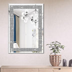 Ruomeng Wall Mirror Rectangular Crystal Crush Diamond Mirror by Ruomeng