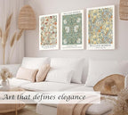 Induslyfe Large Framed Flower Wall Art Canvas Decor Set of 3, William Morris - Image 3