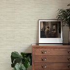 Rugreat Textured Grasscloth Wallpaper Peel and Stick 118inL 17.3inW Beige - Image 2