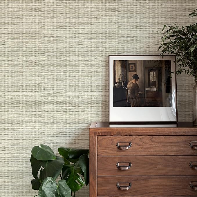 Rugreat Textured Grasscloth Wallpaper Peel and Stick 472inL 17.3inW Beige - Image 3