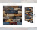 FLFK Wood Bricks Wallpaper Peel and Stick Removable Vintage Wallpaper 16" x - Image 2