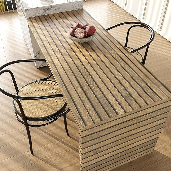 VEELIKE Natural Light Oak Wood Slat Peel and Stick Wallpaper Wood Panel - Image 6