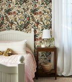 Erfoni 17.3" x197" Beige Retro Floral and Bird Contact Paper Vintage Peel and - Image 4