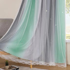 XiDi Curtains for Bedroom Decor, Rainbow Green LightgreyGrey34/96/1 - Image 5