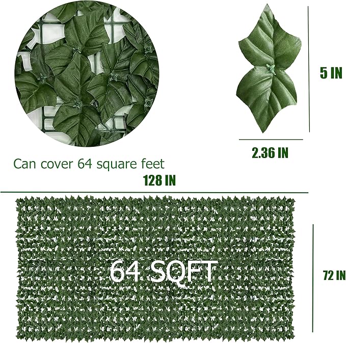 Artificial Ivy Privacy Fence Roll Screen, Garden Greenery Decor - Image 2