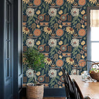 Simon&Siff Boho Peel and Stick Wallpaper, 17.3" x 1200" Blue Sun Floral Retro - Image 3