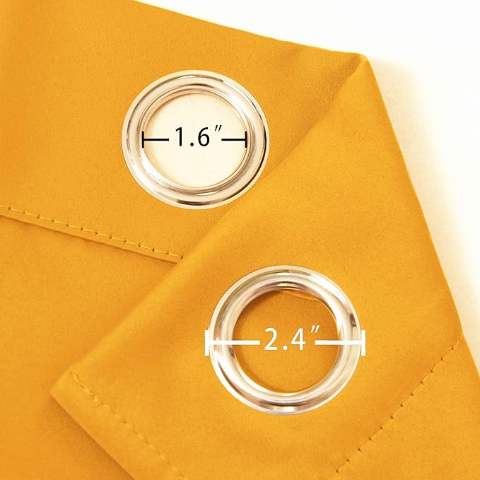 LEMOMO Yellow Thermal Blackout Curtains/42 x 84 Inch/Set of 2 Panels Room - Image 6