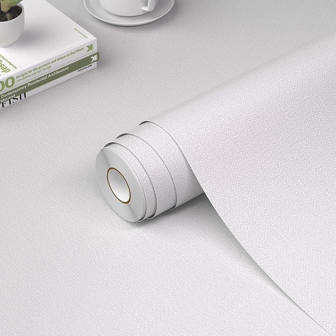 WADILE Grasscloth Peel and Stick Wallpaper 15.7in x 393.7in, Textured Contact by WADILE