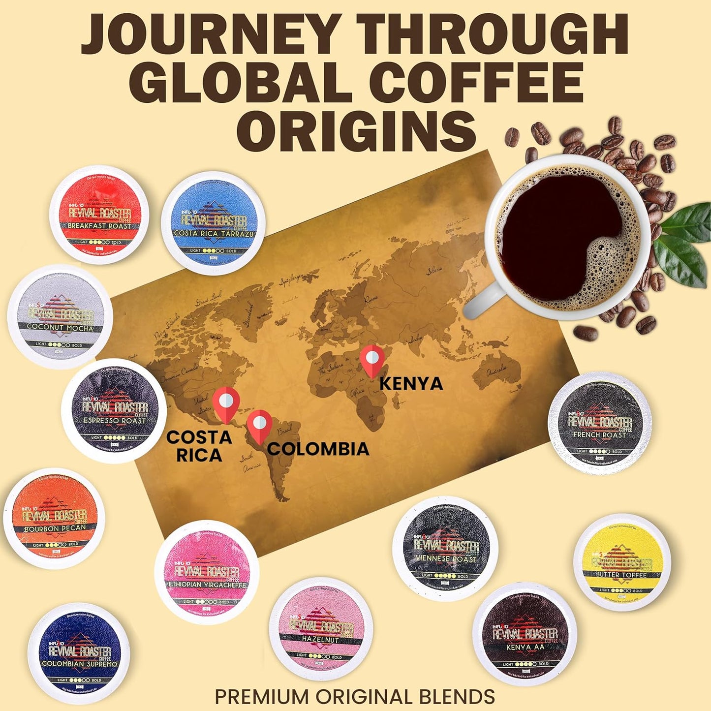 InfuSio Coffee Pods – 96 Count, Coconut Mocha (Flavored Coffee) Single Serve Coffee Pods for Keurig K Cup® Brewers, Compatible with Keurig 2.0 Brewers