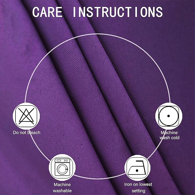 LEMOMO Purple Thermal Blackout Curtains/42 x 95 Inch/Set of 2 Panels Room - Image 4