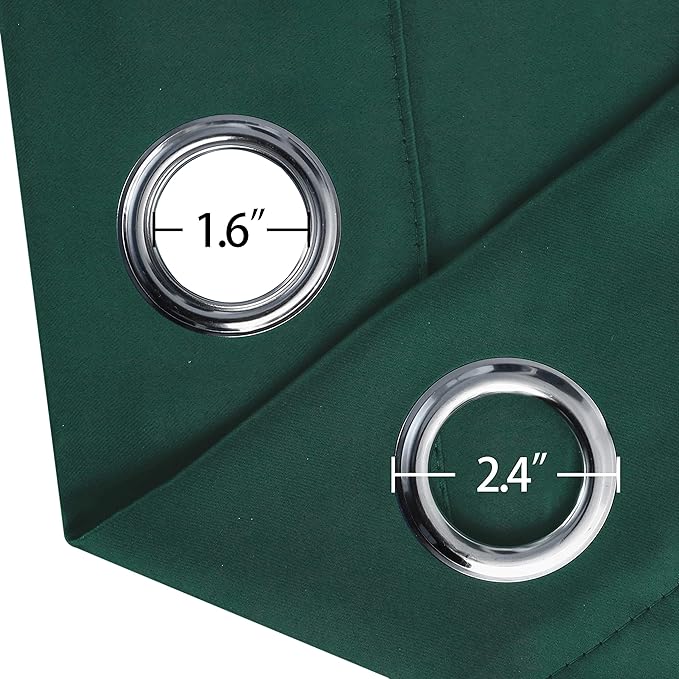 LEMOMO Green Blackout Curtains 40 x 63 Inch Length/Set of 2 Curtain - Image 6