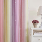 XiDi Curtains for Bedroom Decor, Rainbow Pink PurpleYellow52/96/1 - Image 3
