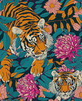 BOKEBEVE Tiger Head Peel and Stick Wallpaper￼ Animal Print Wallpapers Blue by BOKEBEVE