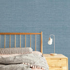 JiffDiff Grasscloth Wallpaper Peel and Stick Blue Grassweave Stick on Wallpaper - Image 8