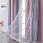 XiDi Curtains for Bedroom Decor, Rainbow Pink-Grey-52-54 - Image 5