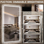 FENNIO Full Length Mirror with Lights, Free Standing Lighted Floor Mirror - Image 2