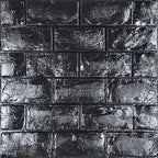 YU LI 3DH 3D Wall Panels Peel and Stick 11PCS Black Foam Brick Wallpaper by YULI3DH