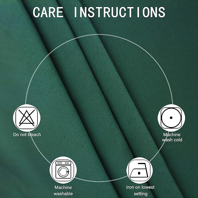LEMOMO Green Blackout Curtains 40 x 63 Inch Length/Set of 2 Curtain - Image 4