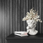 VEELIKE Charcoal Black Wood Slat Wallpaper Peel and Stick Modern Wood Panel - Image 6