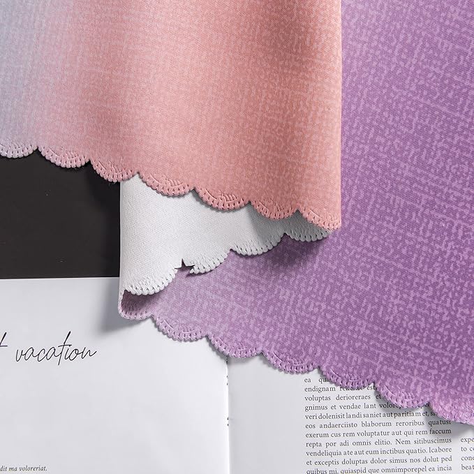 XiDi Curtains for Bedroom Decor, Rainbow GreyPinkPu-52-54 - Image 6