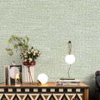 Green Grasscloth Peel and Stick Wallpaper 17.3"x300" Faux Linen Textured - Image 3