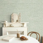 Green Grasscloth Wallpaper 17.3"x160" Faux Linen Textured Contact Paper - Image 5