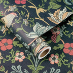 FunStick 17.5"x354" Dark Blue William Morris Wallpaper Vintage Antique Leaves - Image 6