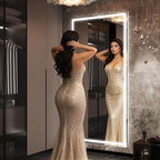 FENNIO Full Length Mirror with Lights, Free Standing Lighted Floor Mirror - Image 9