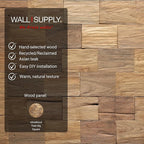 Wall!Supply 3D Wall Panels – Reclaimed Squared Asian Teak Wood – Home Decor - Image 4