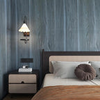 BOMENG Blue Wood Grain Wallpaper Peel and Stick Peacock Contact Paper - Image 8