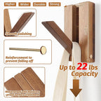 Foldable Wall Hooks 2Pack: Rustic Wooden Coat Hooks Mounted - Image 4