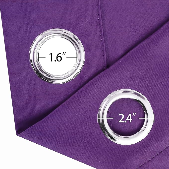 LEMOMO Purple Blackout Curtains/42 x 63 Inch/Set of Two Panels Grommet Bedroom - Image 6