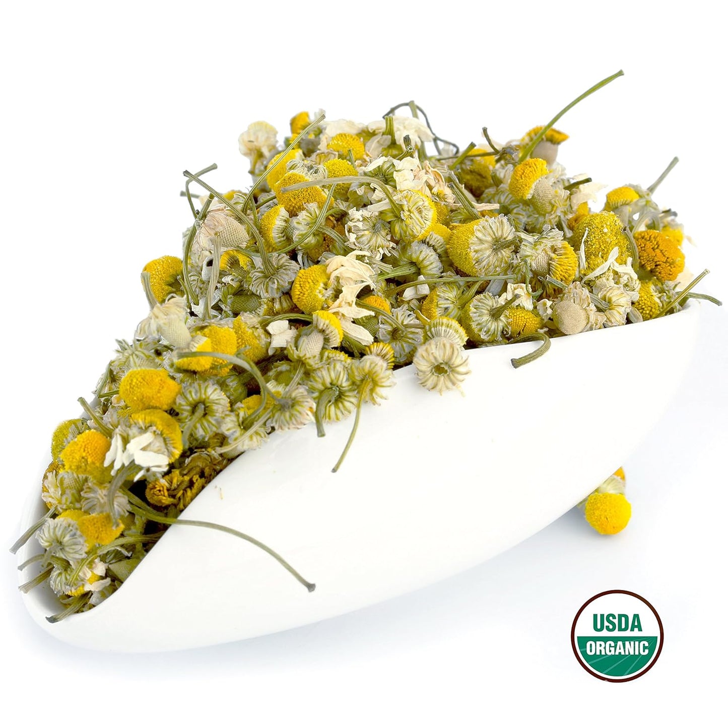 Chamomile Tea 1LB (16Oz) 100% CERTIFIED Organic (USDA seal) Chamomile Flowers Herbal Tea (Matricaria Chamomilla) in 1 lb Bulk Kraft BPA free Resealable Bags from U.S. Wellness