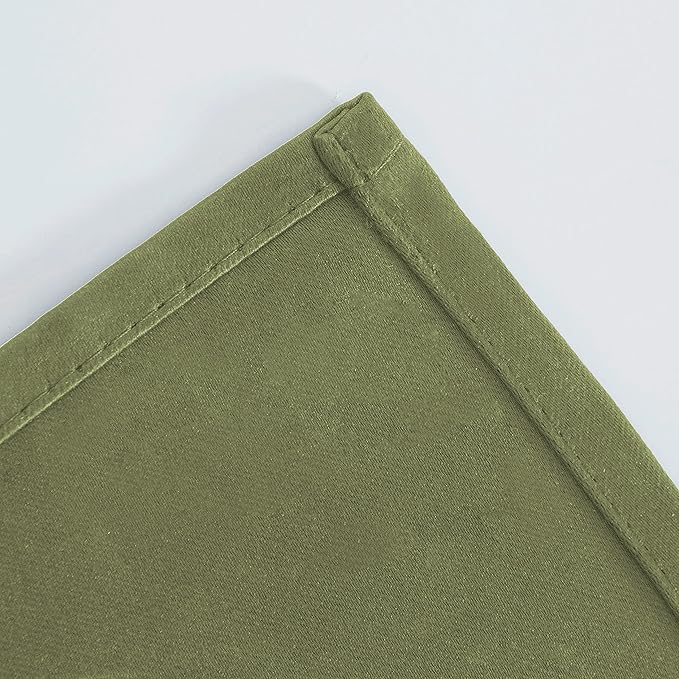 LEMOMO Oilve Green Blackout Curtains 38 x 54 Inch Length/Set of 2 Curtain - Image 8